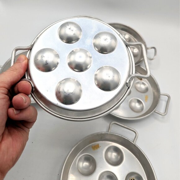 Lot of SEVEN Vintage Made in France Aluminum Escargot Serving Tray Baking Dishes - Picture 3 of 4